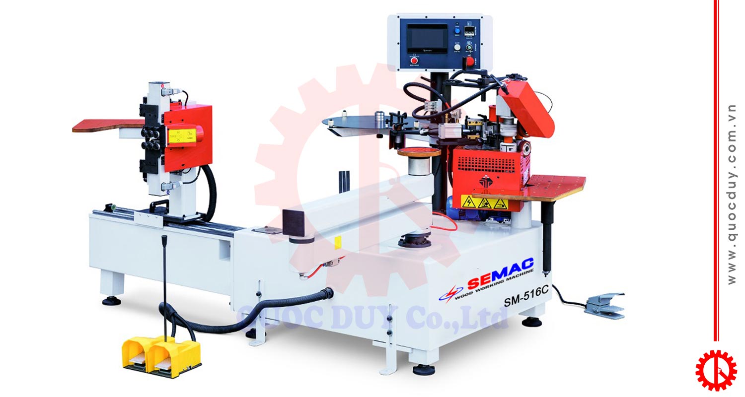 Máy dán cạnh cong bo góc tròn tự động SM-516C | Quốc Duy