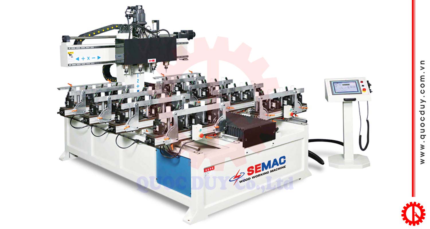 máy khoan lắc mộng âm cnc 4 đầu khổ 2M | Quốc Duy