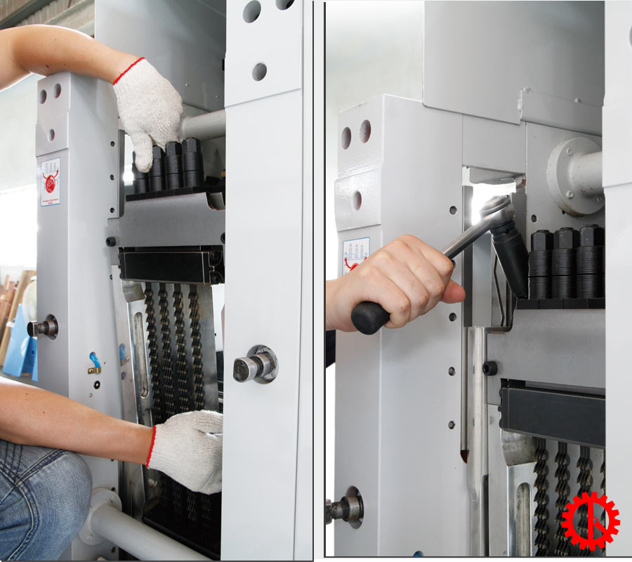 Thiết kế thay đổi lưỡi cưa nhanh chóng máy cưa lọng tấm nhiều lưỡi FR-200 | Quốc Duy