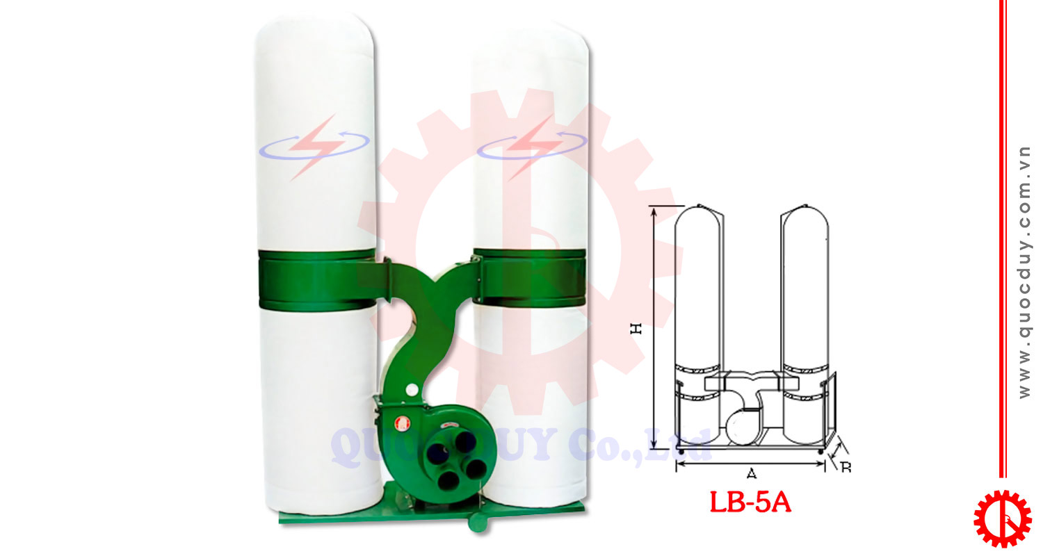 Máy hút bụi túi vải 5HP | Quốc Duy
