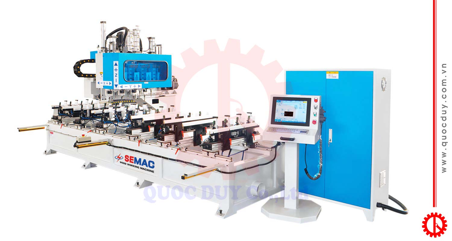 máy làm mộng âm cnc 8 đầu 2400mm | Quốc Duy