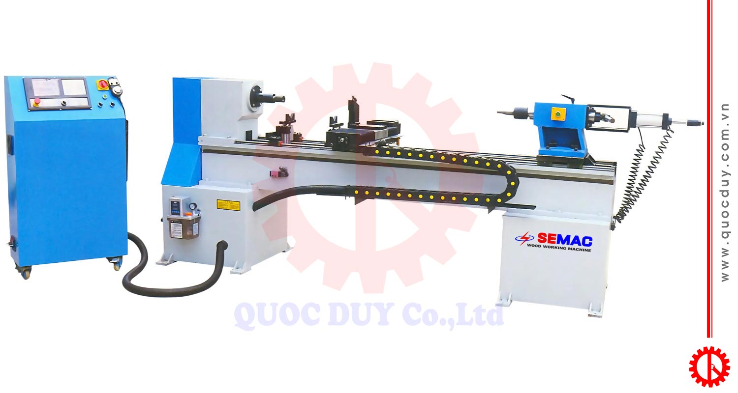 Máy tiện chày cối gỗ cnc tự động SM 1500 | Quốc Duy