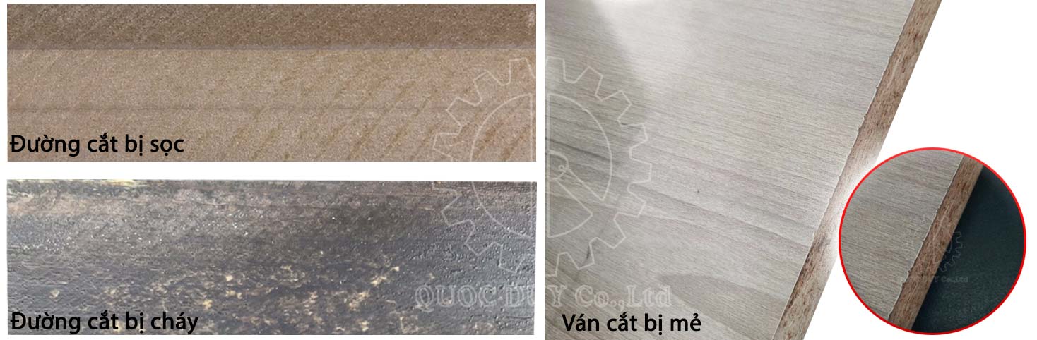 Ván cắt xong đường cắt không đẹp: không vuông, không phẳng, bị sọc đường cắt, ván bị mẻ,…| Quốc Duy