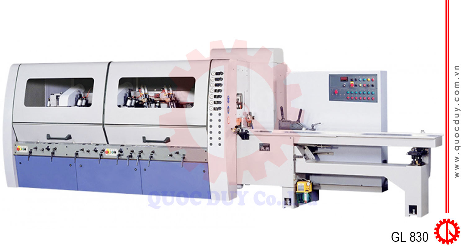 Máy bào gỗ 4 mặt 8 trục dao GL 830 | Quốc Duy