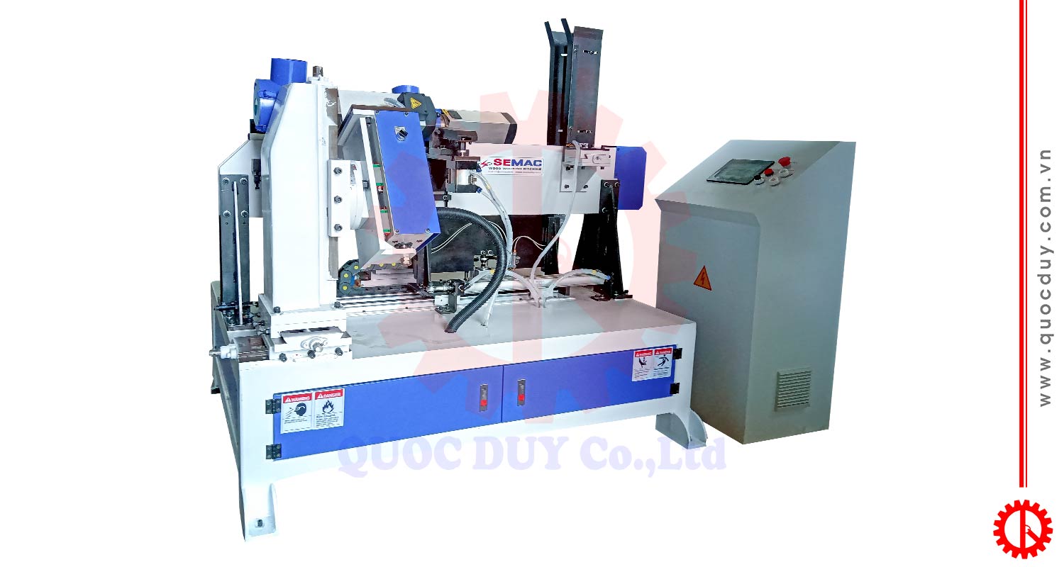 Máy phay rãnh mộng bọ eke 2 đầu tự động | Quốc Duy