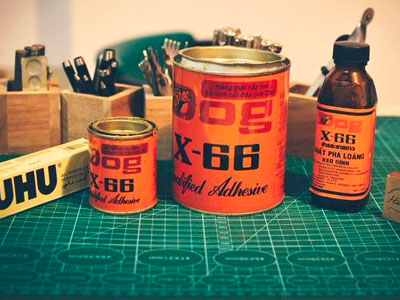 keo dán con chó dán cạnh thủ công | quốc duy