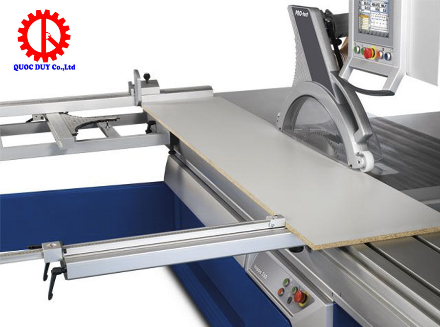 máy cưa bàn trượt 2 lưỡi | quốc duy