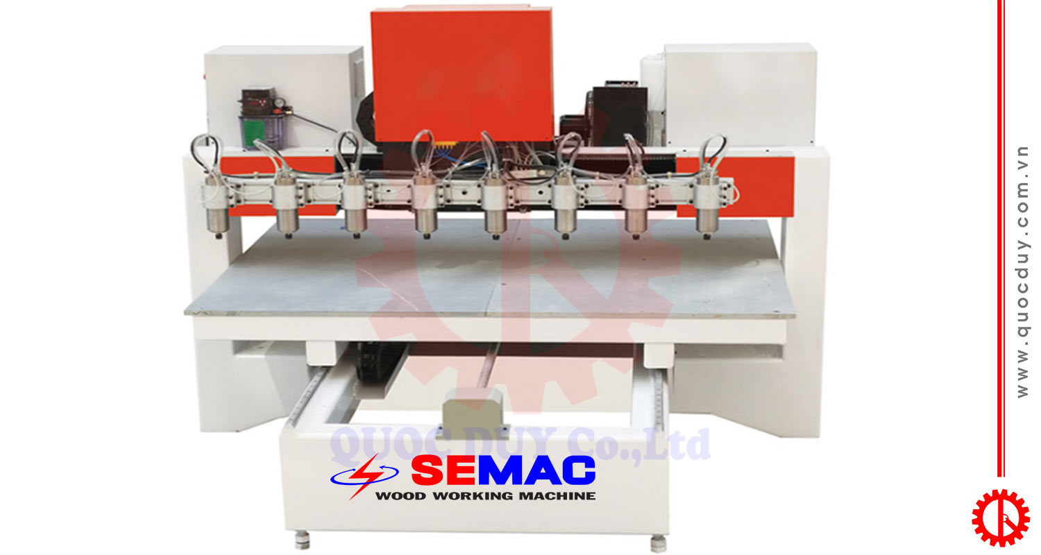 Máy gia công điêu khắc cnc 2d 8 đầu | Quốc Duy