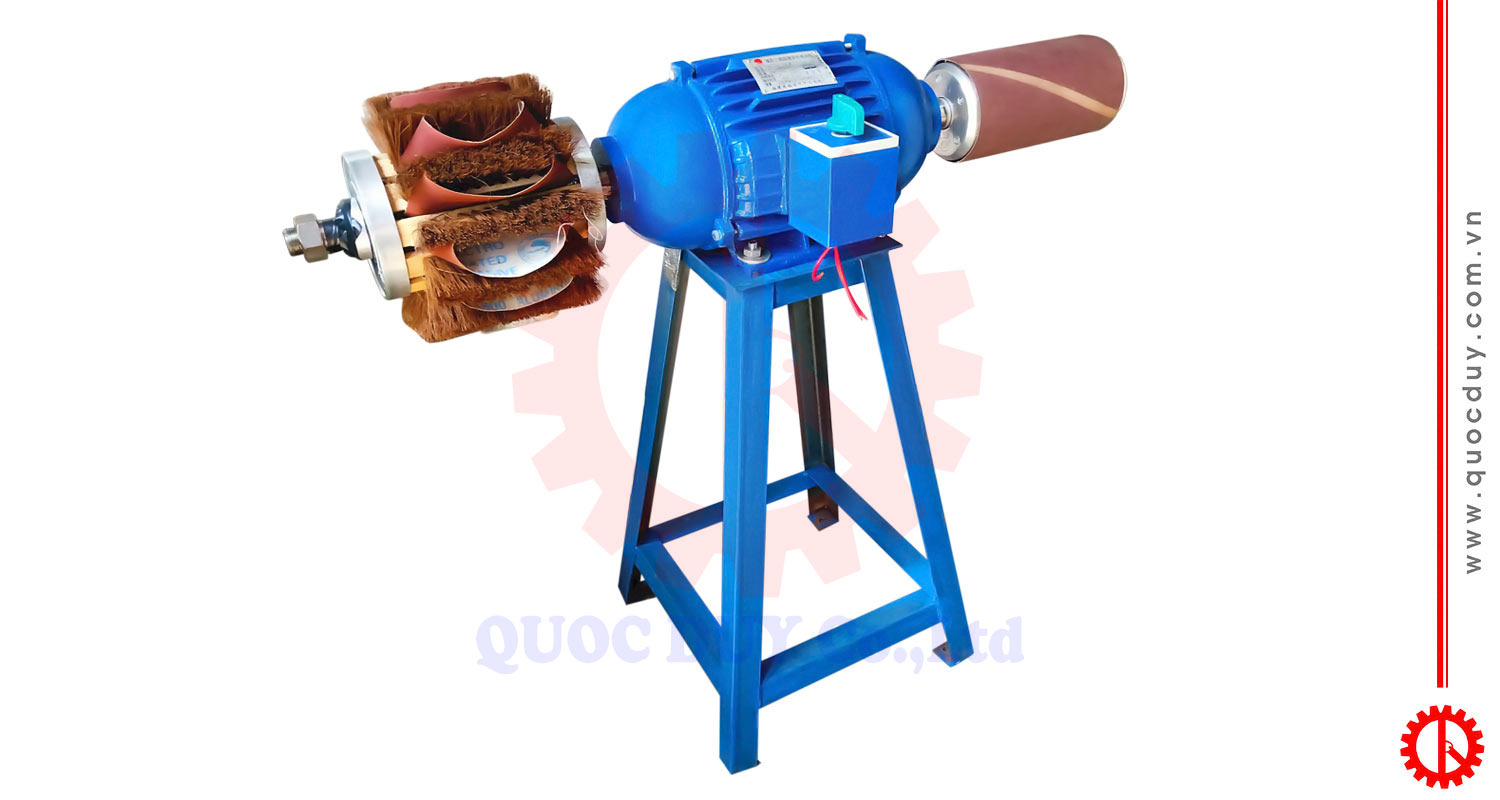 MÁY CHÀ NHÁM TRỤC HƠI TRỤC CHỔI SM-600DS | QUỐC DUY