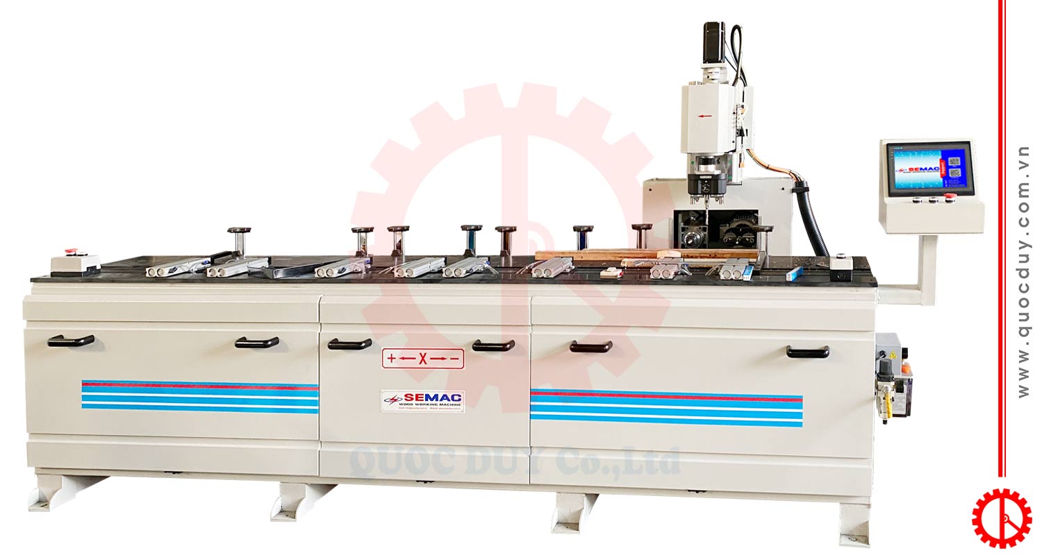 Máy khoan phay gỗ 2 phương tự động | Quốc Duy