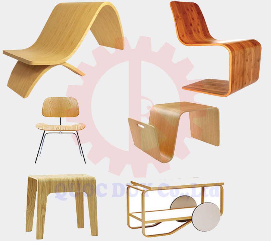 Sản phẩm gỗ ép cong máy ép cong cao tần | Quốc Duy