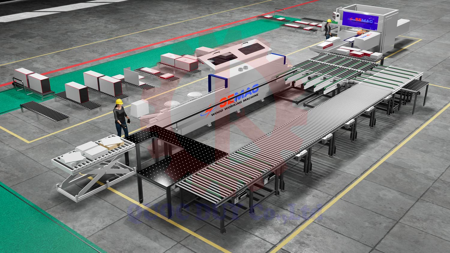 máy dán cạnh kết hợp băng tải hồi phôi | quốc duy