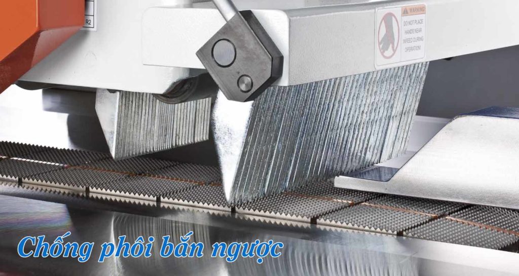 hệ thống chống đánh ngược phôi máy cưa rong ripsaw lưỡi dưới | quốc duy