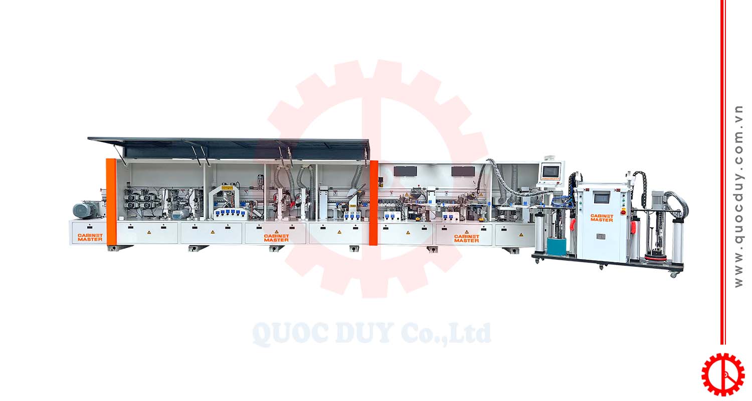 Máy dán cạnh 9 chức năng keo EVA/PUR| Quốc Duy