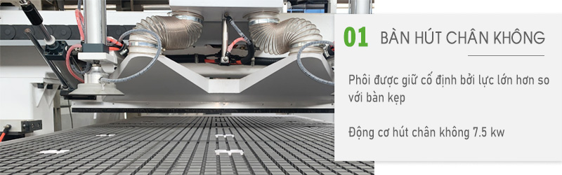 bàn làm việc hút chân không máy cnc xẻ ván | Quốc Duy