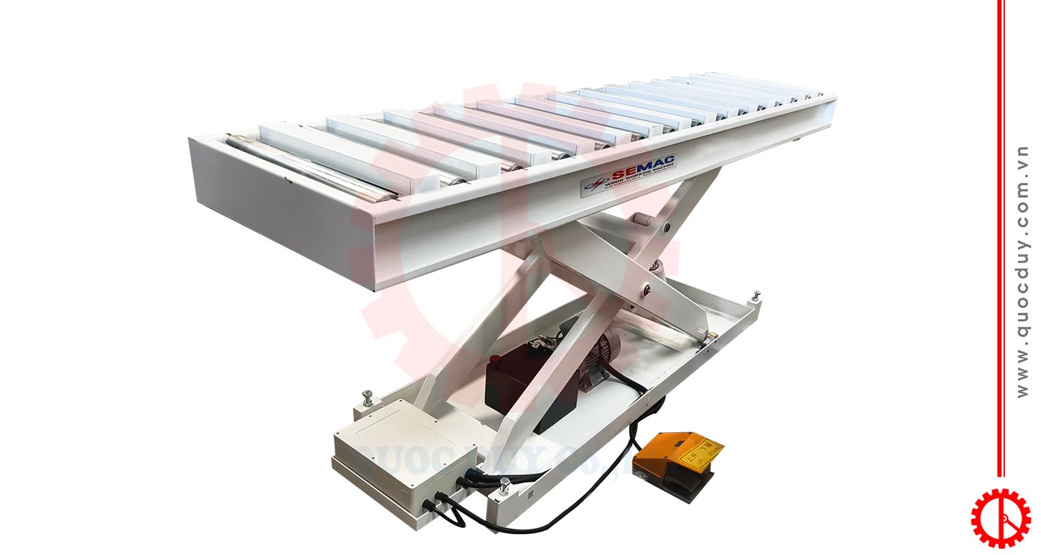 Bàn nâng hạ thủy lực 1 tấn dạng con lăn