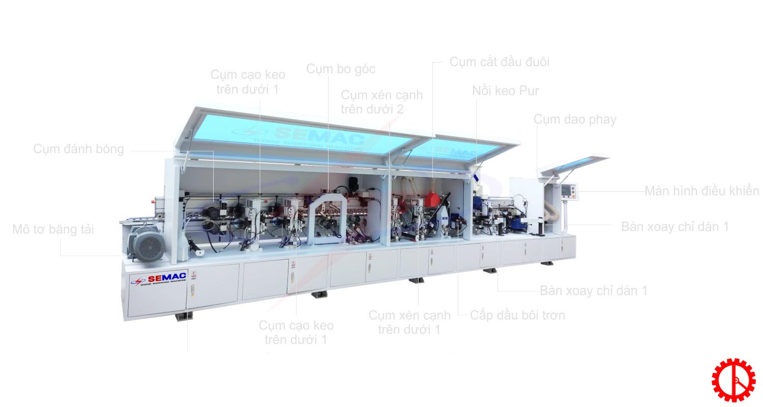 chi tiết máy dán cạnh 2 nồi keo | QUỐC DUY