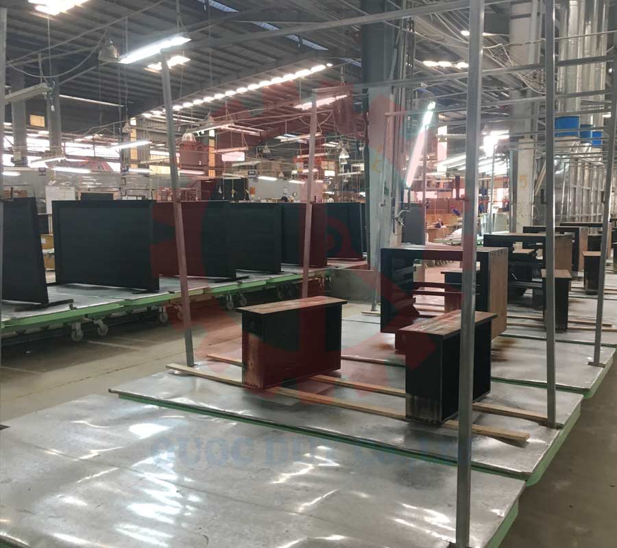 chuyền sơn pallet tự động sơn hàng hóa lớn | Quốc Duy