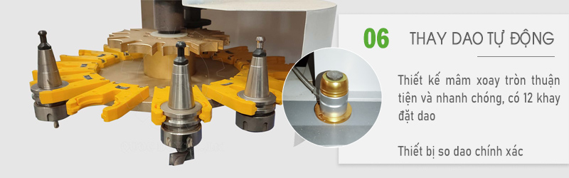cơ chế thay dao tự động máy cnc router nesting | Quốc Duy
