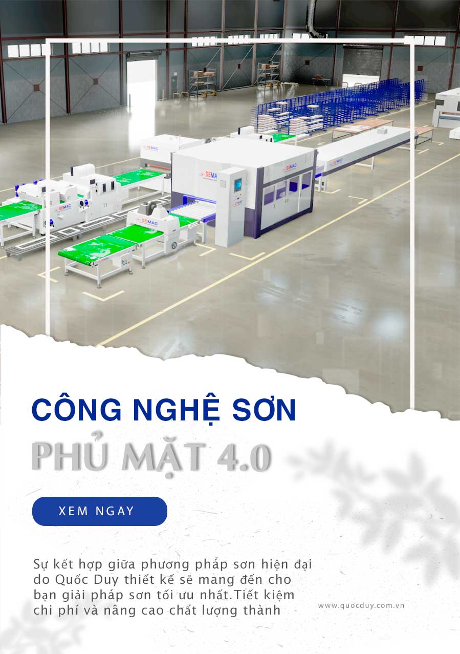 Công nghệ sơn phủ mặt hoàn thiện nội thất gỗ hiện đại