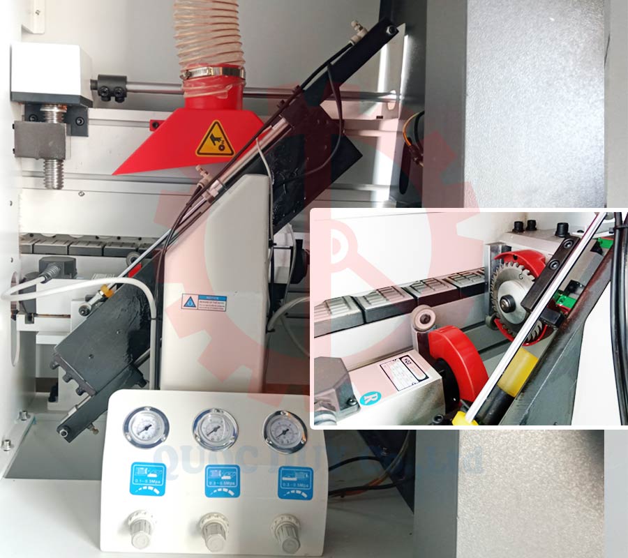 Cụm dao cắt đầu đuôi nẹp thừa máy dán cạnh thẳng | Quốc Duy