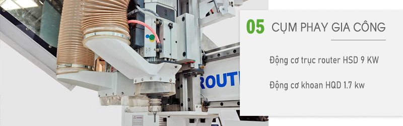 cụm gia công công suất cao máy cnc cắt gỗ công nghiệp | Quốc Duy