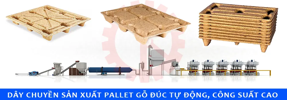 Dây chuyền sản xuất pallet gỗ đúc tự động