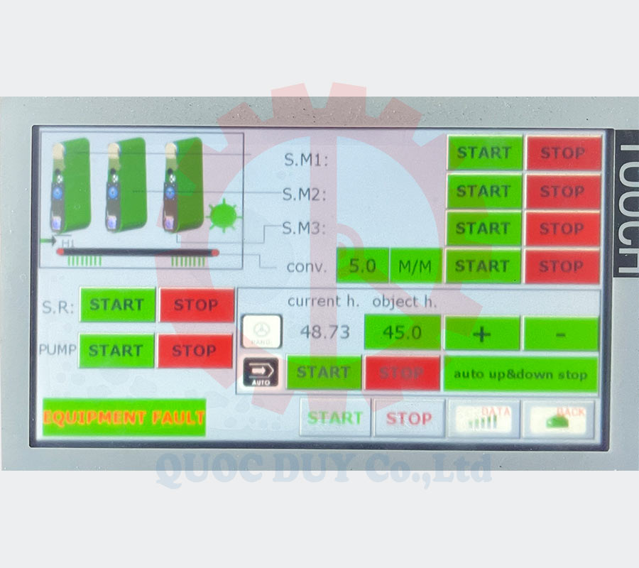Màn hình chạm máy nhám thùng 3 trục | Quốc Duy