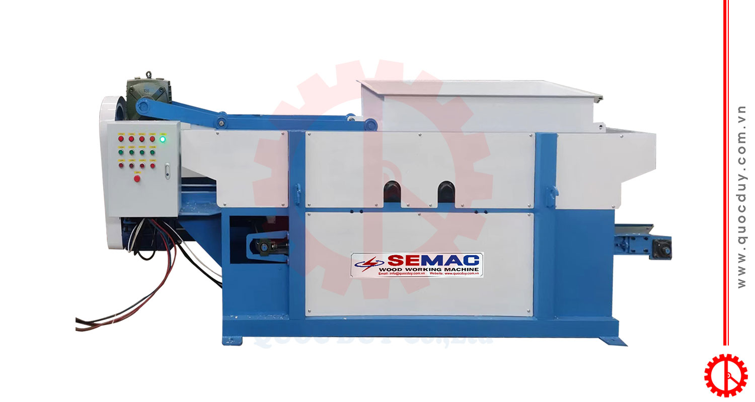Máy Băm Dăm Gỗ 2 Trục 1300x500mm | Quốc Duy