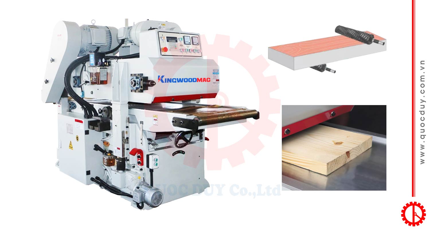 Máy Bào 2 Mặt Dao Xoắn Tải Nặng 450mm | Quốc Duy