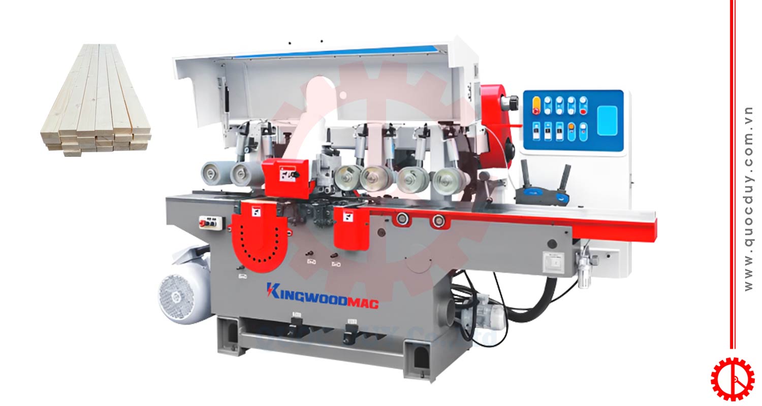 Máy Bào 2 Mặt Xẻ Gỗ Nhiều Lưỡi 210mm | Quốc Duy