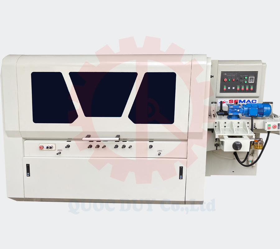 Máy bào 4 mặt 4 trục kế hợp băng tải đưa phôi | Quốc Duy