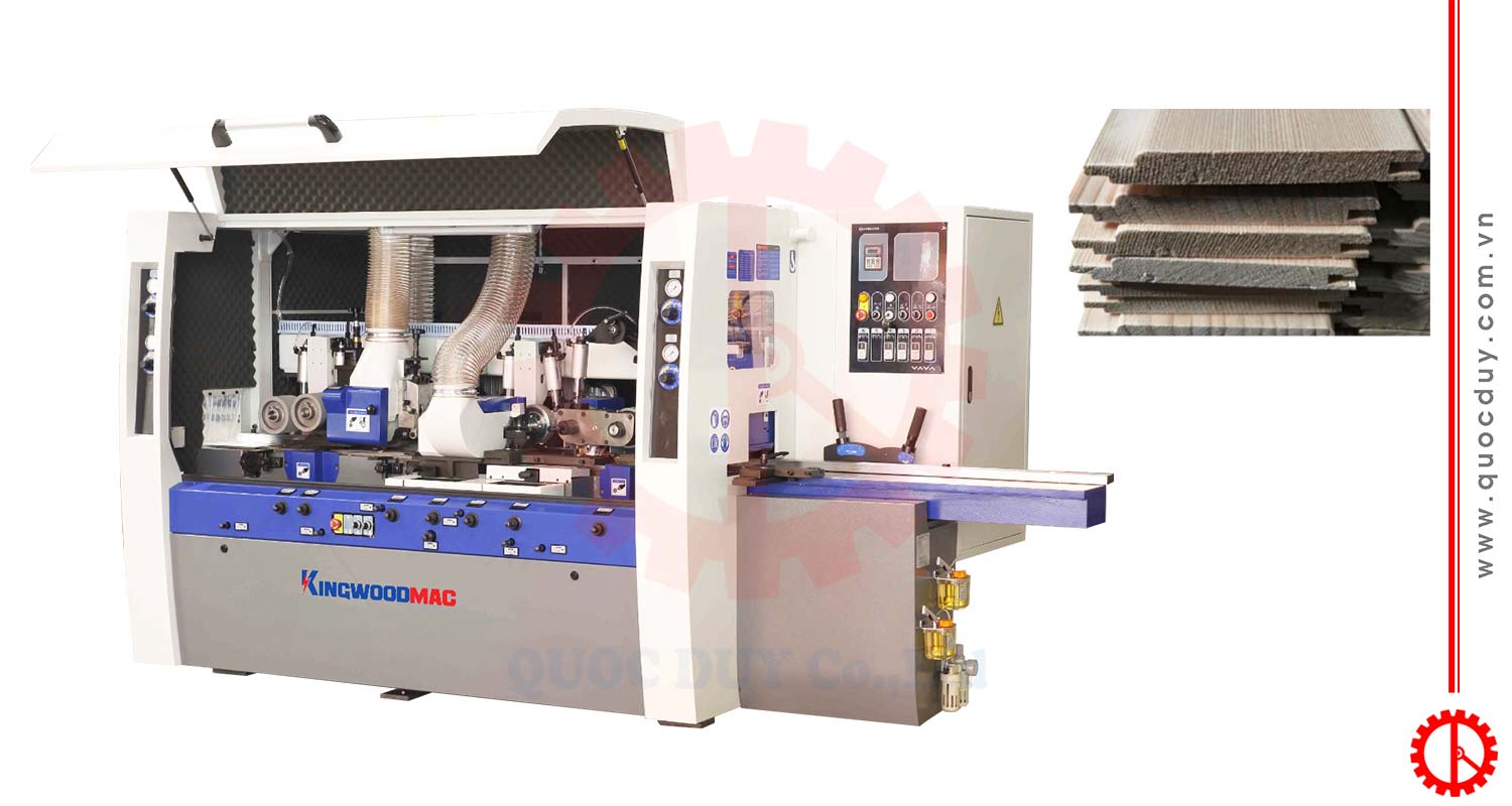 Máy Bào Gõ 4 Mặt Phôi 5 Trục Phôi Rộng 160mm | Quốc Duy