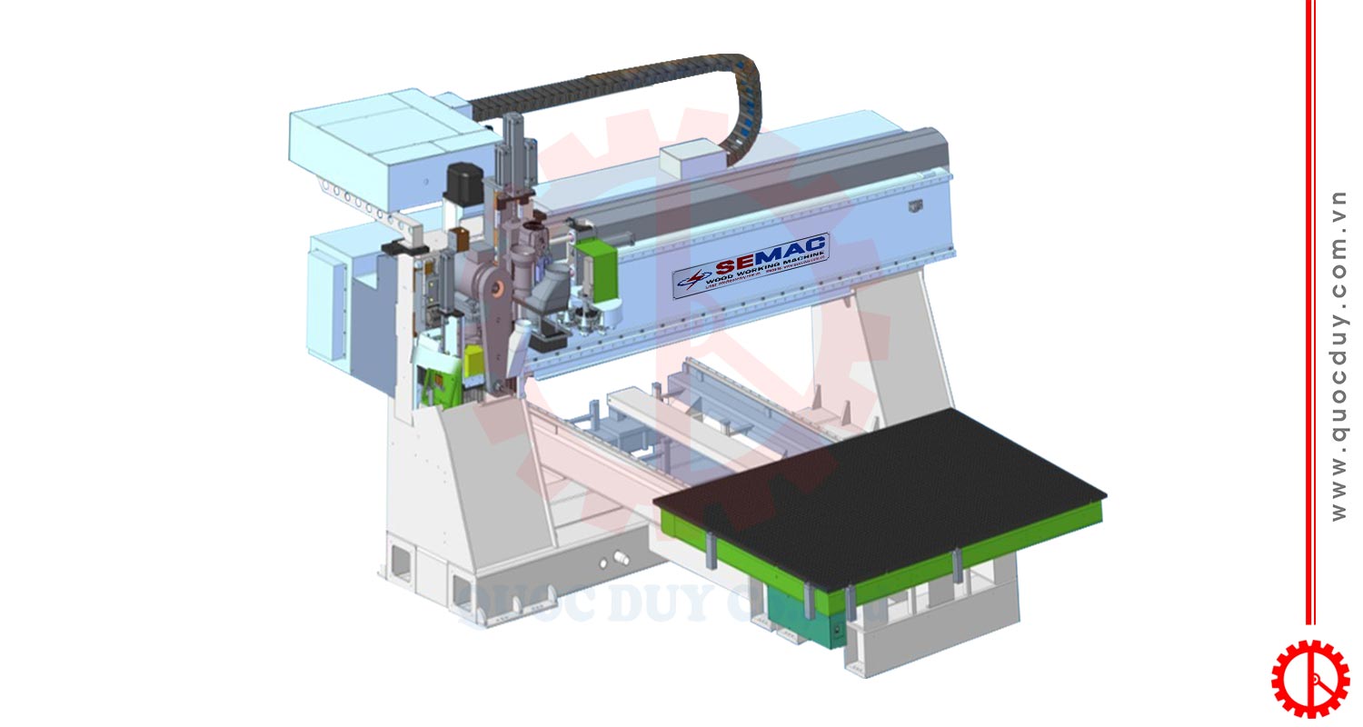 Máy Bào Biên Dạng CNC Trục Router Thay Dao Tự Động | Quốc Duy