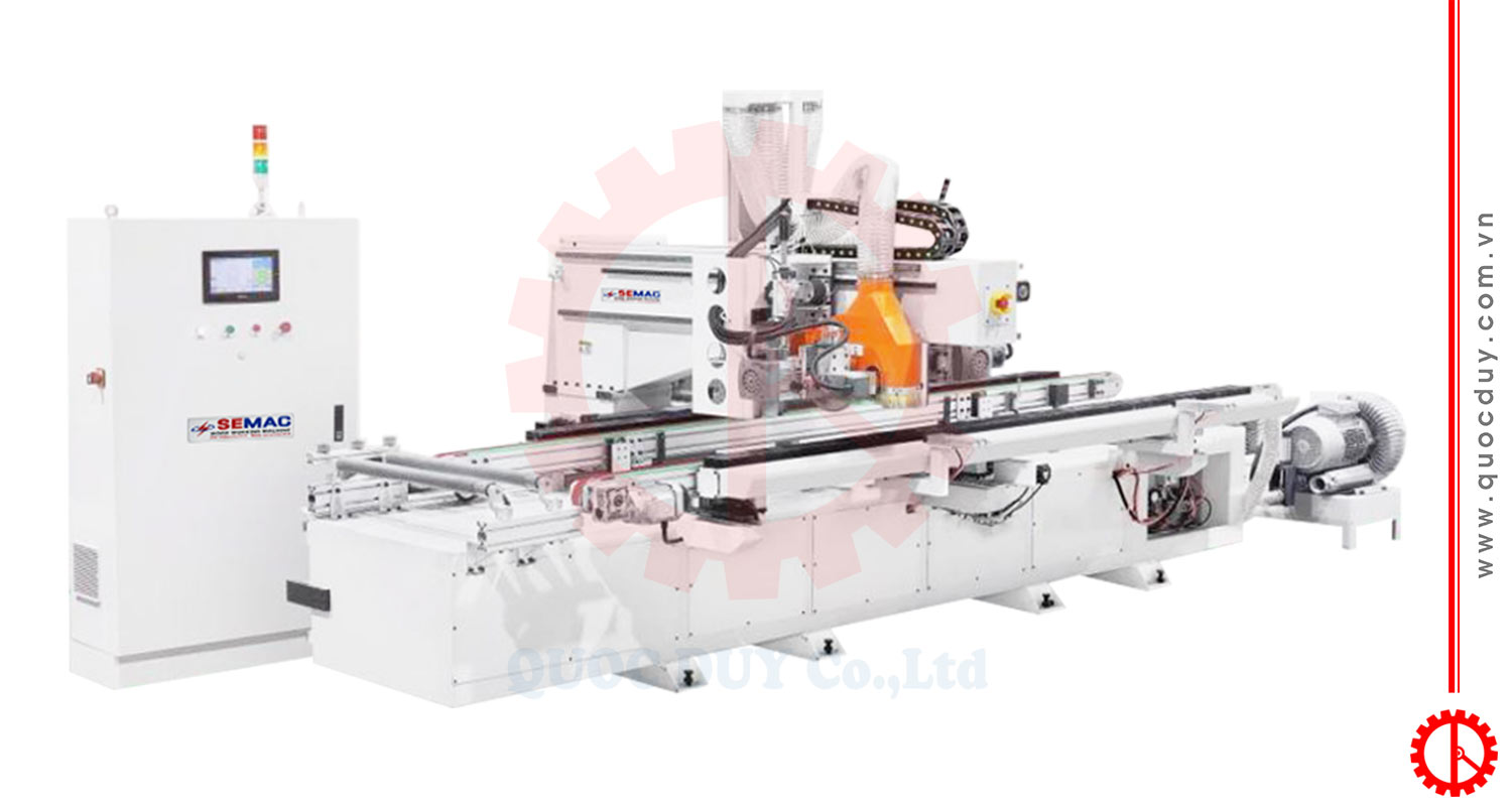 Máy cắt 4 biên cửa 3 đầu cắt