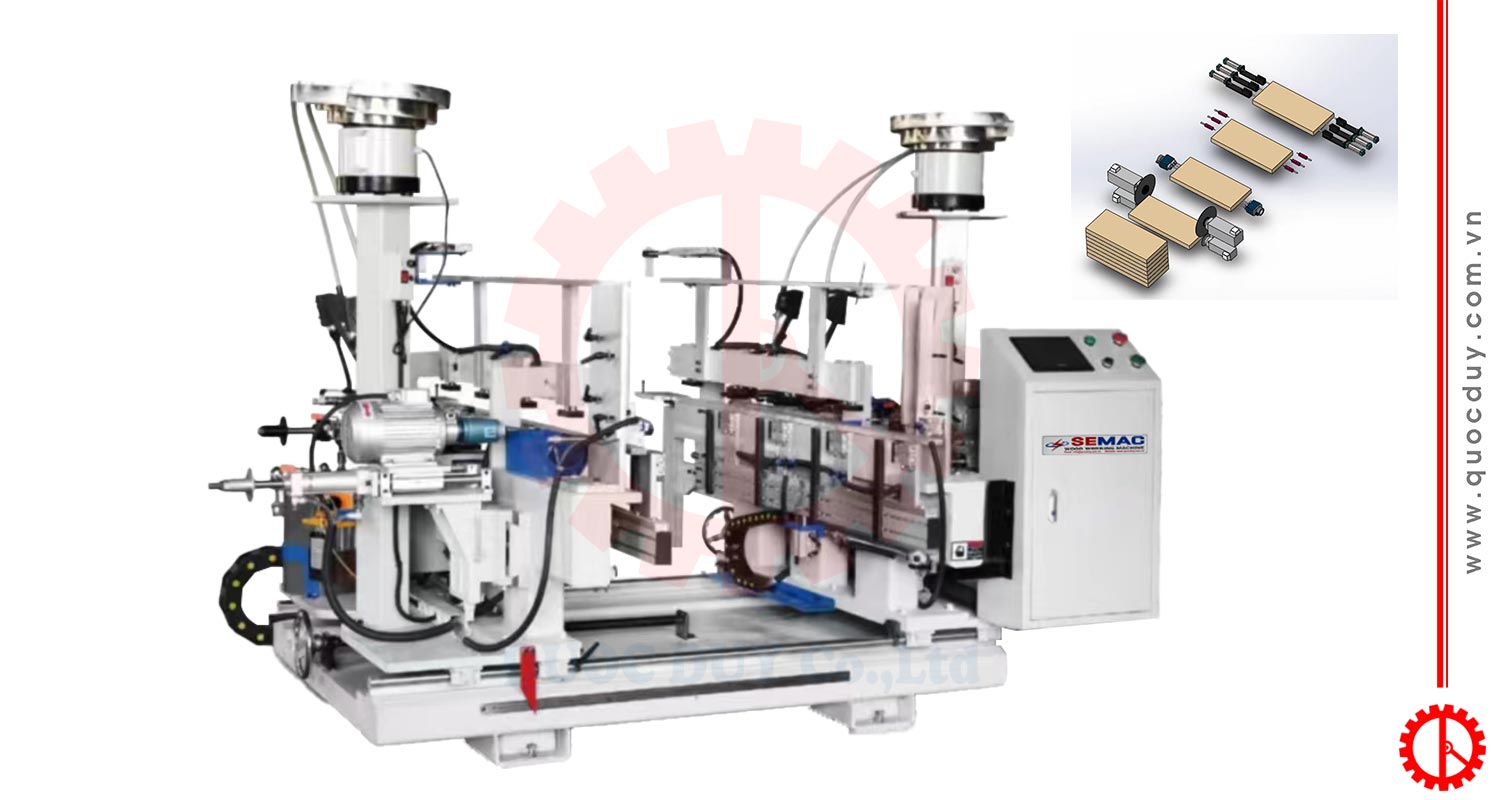 Máy cắt khoan đóng chốt tự động 2 lưỡi cưa