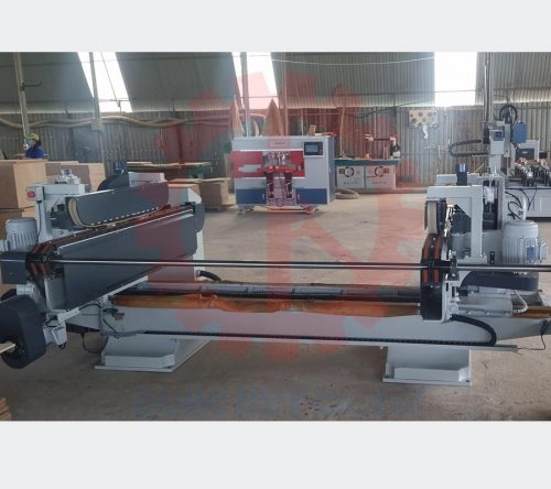 Máy cắt phay mộng 2 đầu băng tải liên tục | Quốc Duy