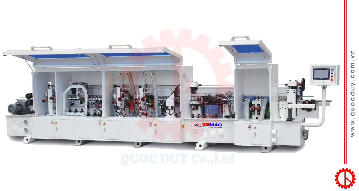 Máy cắt xén dán cạnh tự động kết hợp phay rãnh | Quốc Duy