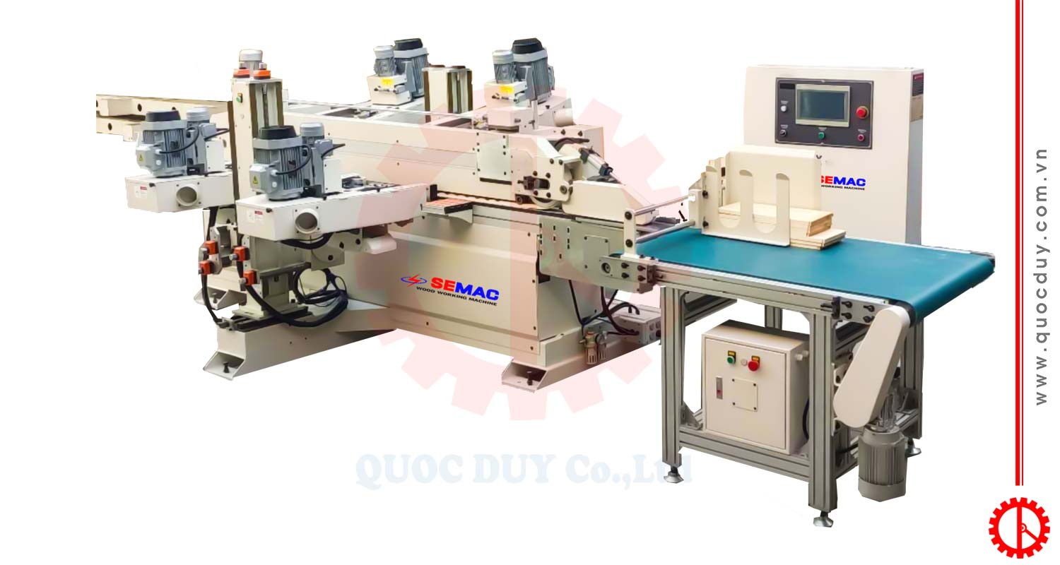 Máy chà nhám cạnh ( phay - chà nhám 2 mặt -xẻ rãnh ) | Quốc Duy