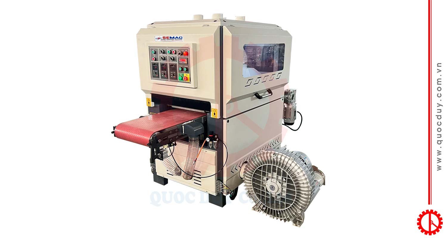 Máy Chà Nhám Chổi 4 Trục Băng Tải Hút Chân Không | Quốc Duy