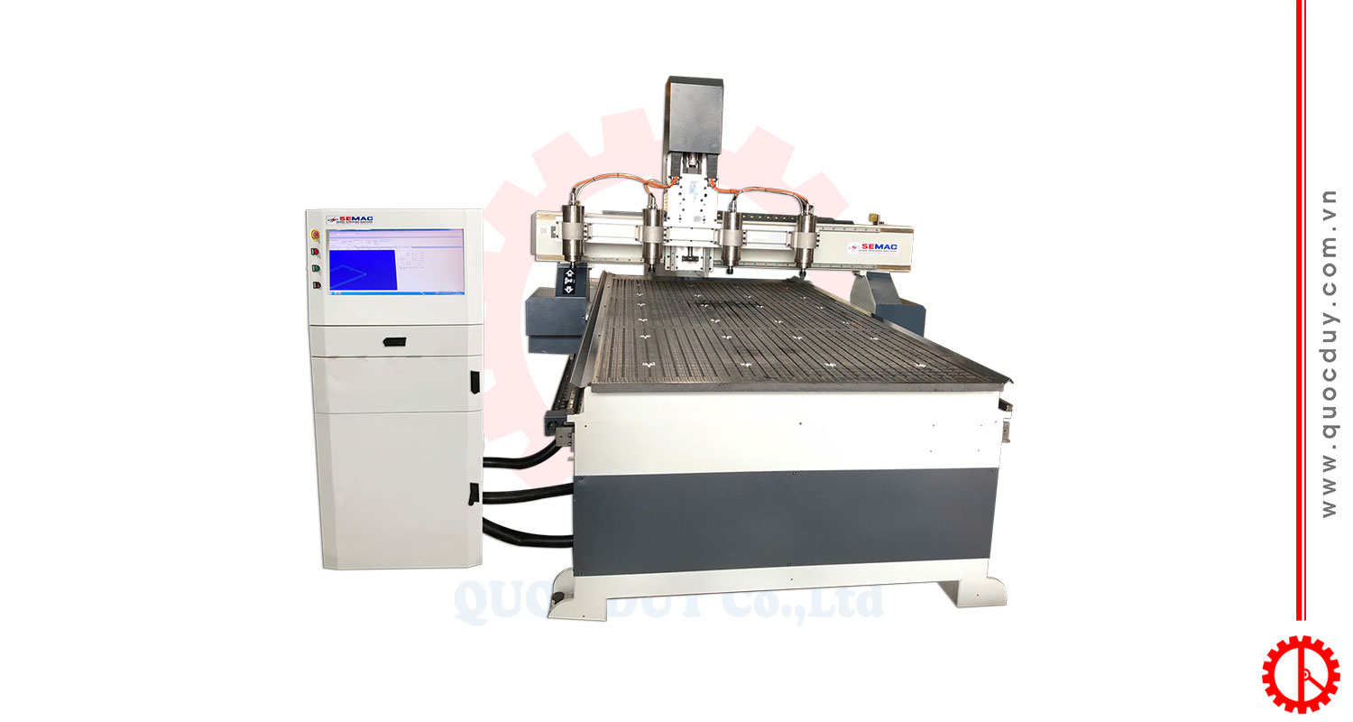 Máy chạm khắc CNC 4 đầu bàn hút chân không