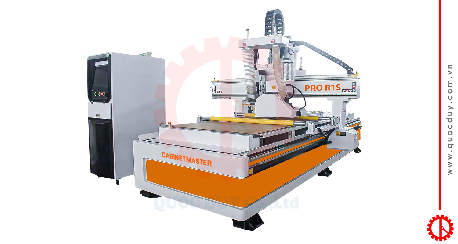 Máy CNC 1 Đầu Thay Dao Trục Cưa Xoay 360 Tải Nặng | Quốc Duy