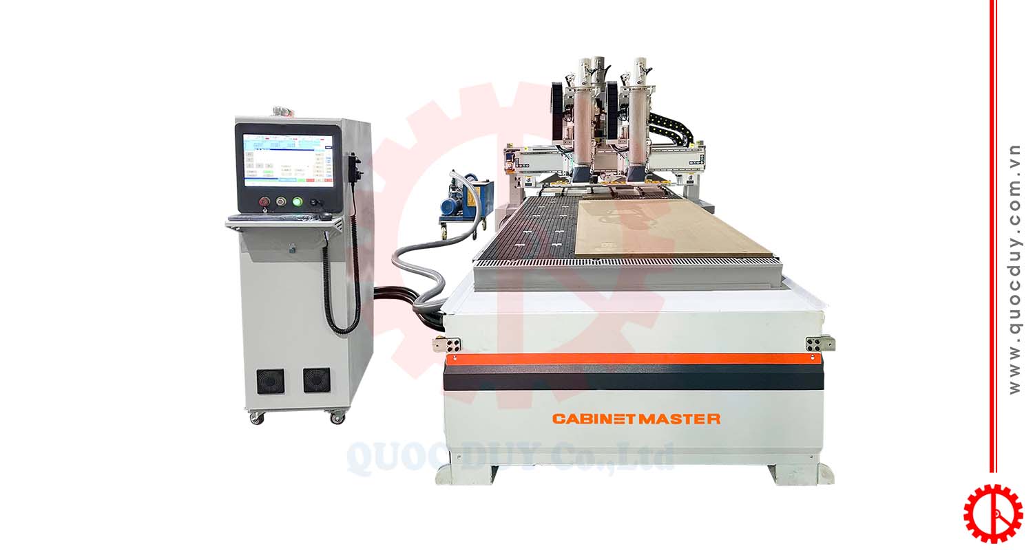 Máy cnc 2 đầu thay dao làm việc đồng thời
