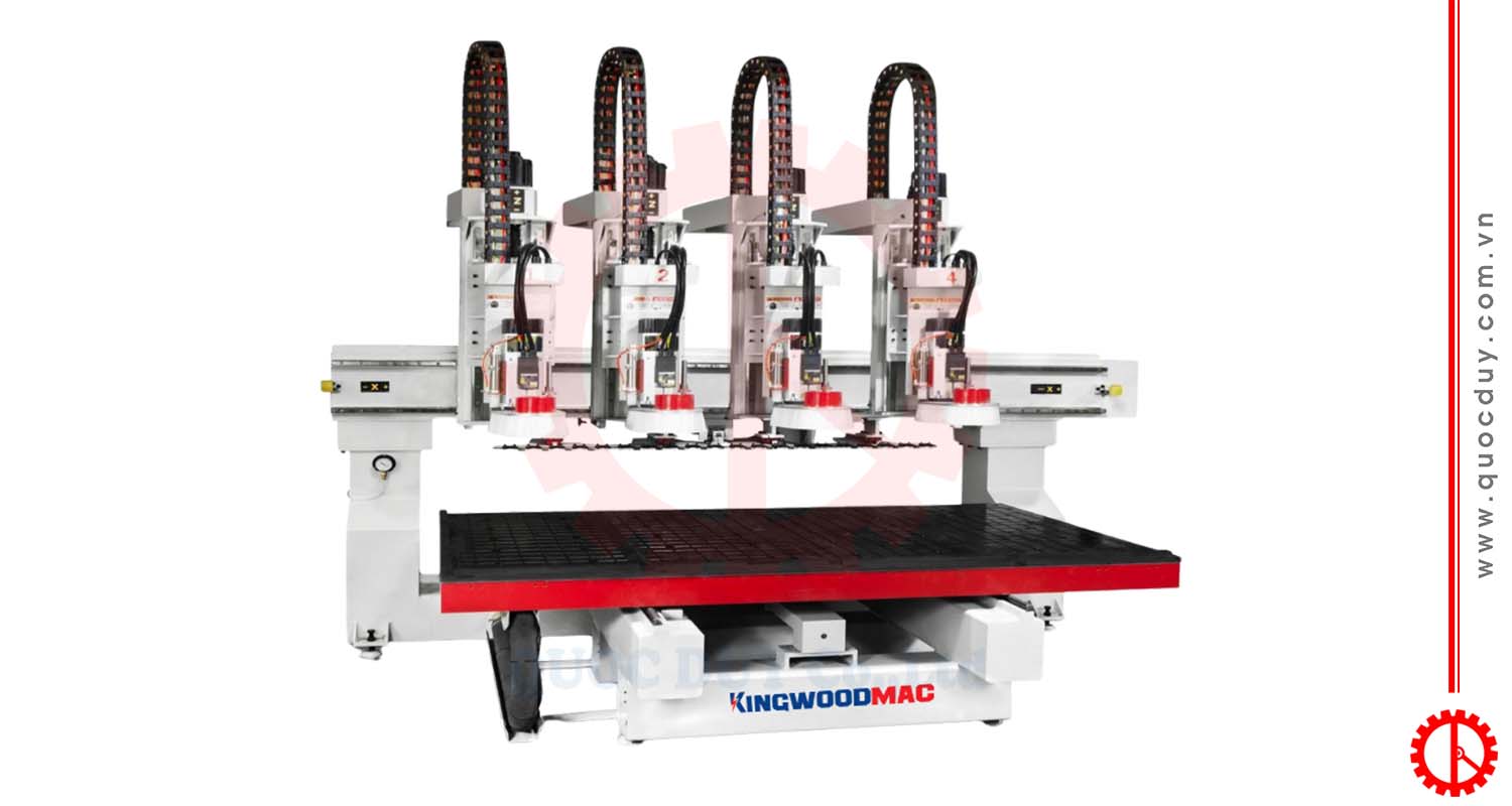 Máy CNC 4 đầu độc lập thay dao tải nặng| Quốc Duy