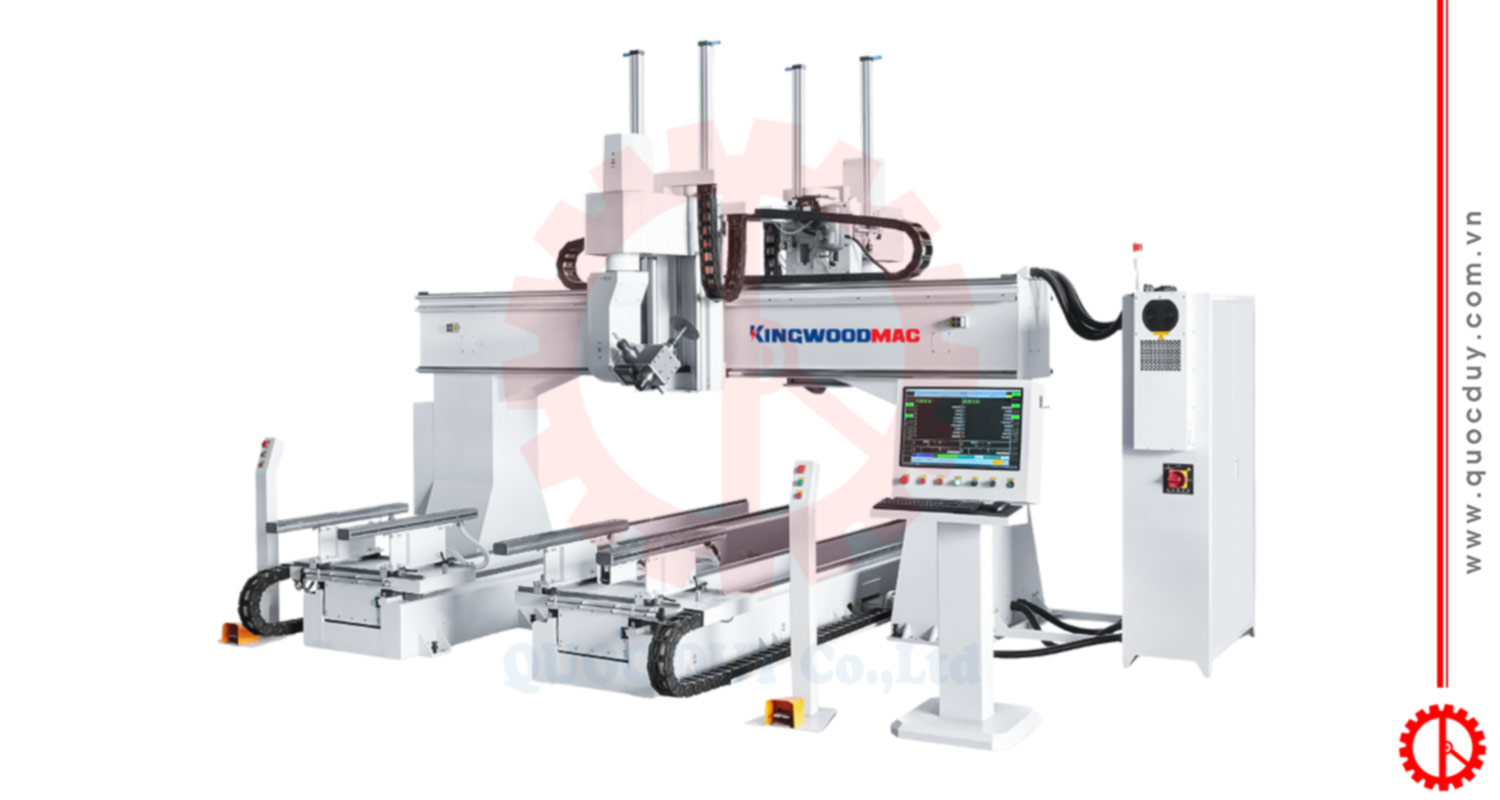 Máy cnc 5 trục 2 đầu độc lập di chuyển 2 phương