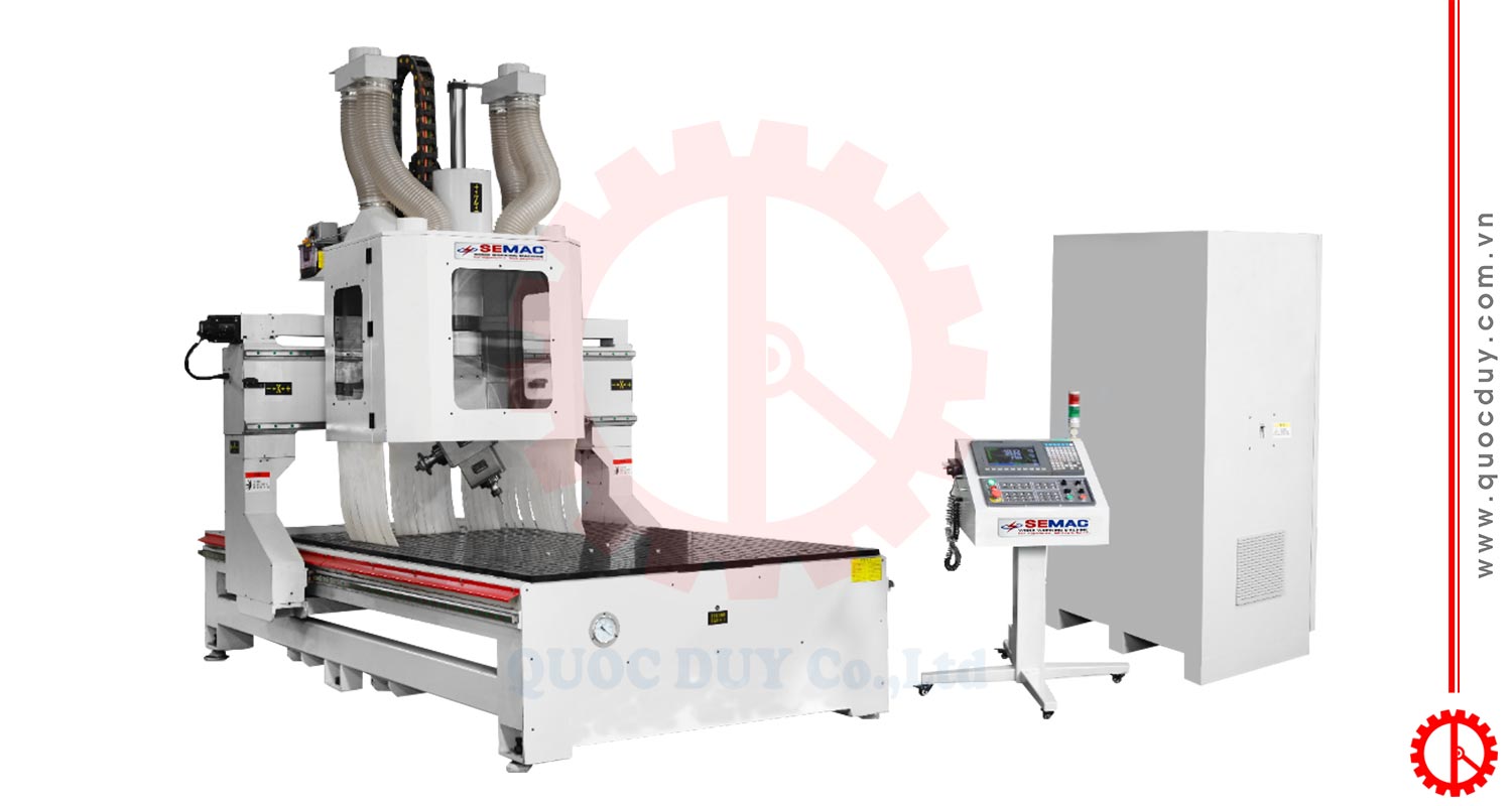 Máy CNC Trung Tâm 3D 5 Trục 1 Bàn Hút Chân Không | Quốc Duy