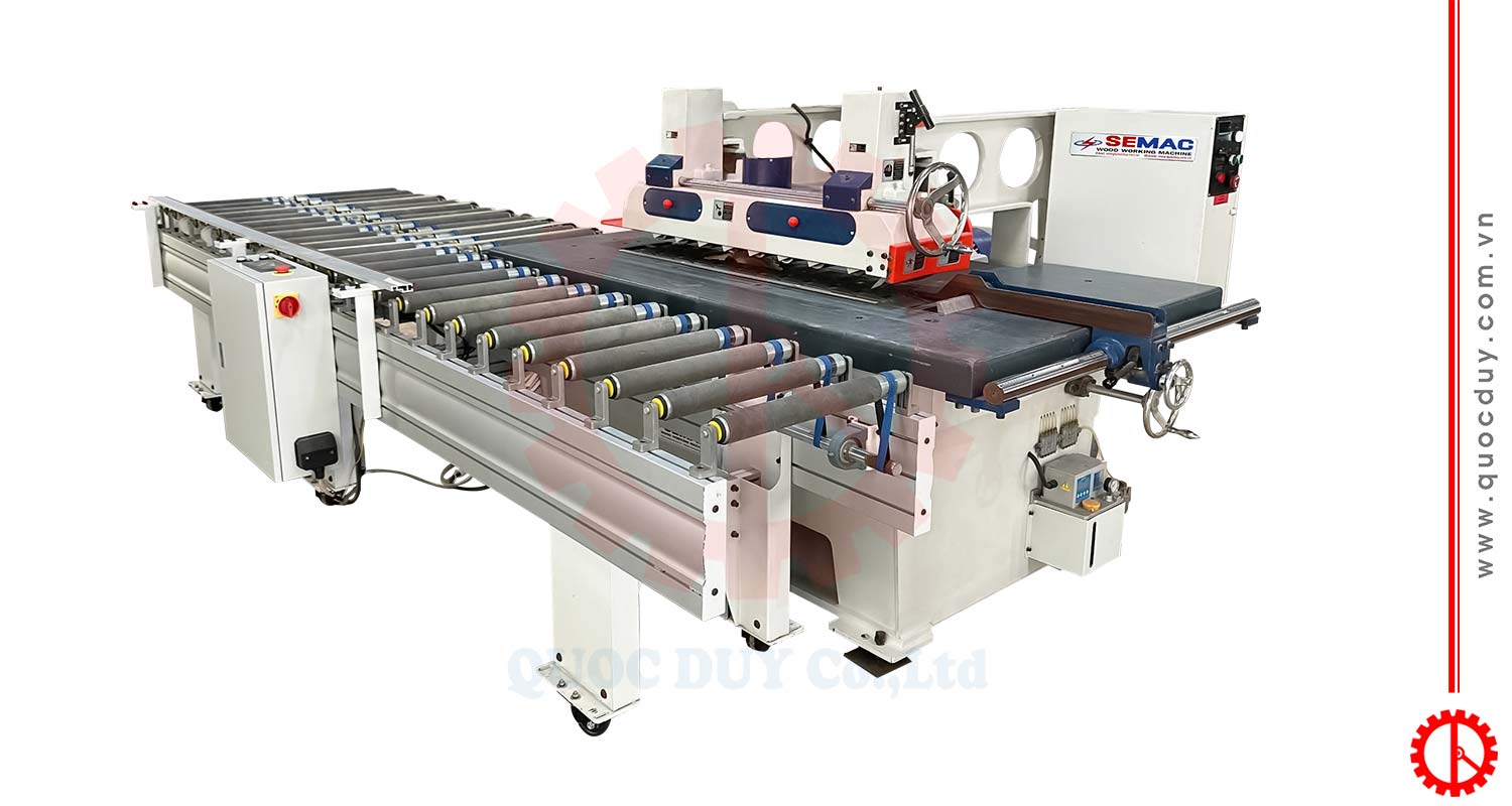 Máy Cưa Rong Ripsaw Lưỡi Dưới Kèm Băng Tải Hồi Phôi | Quốc Duy