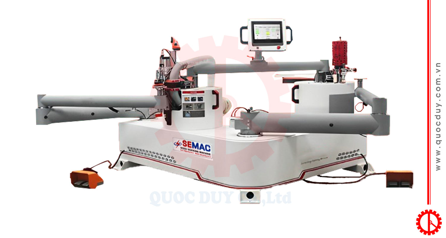 Máy Dán Cạnh Cong Keo PUR/EVA 2 Bàn Làm Việc | Quốc Duy