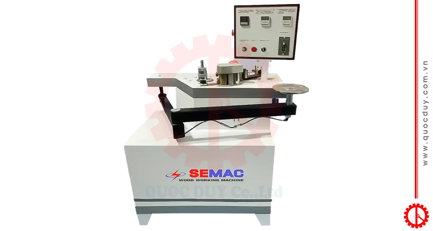 Máy dán cạnh đẩy tay có bàn đỡ phôi | Quốc Duy