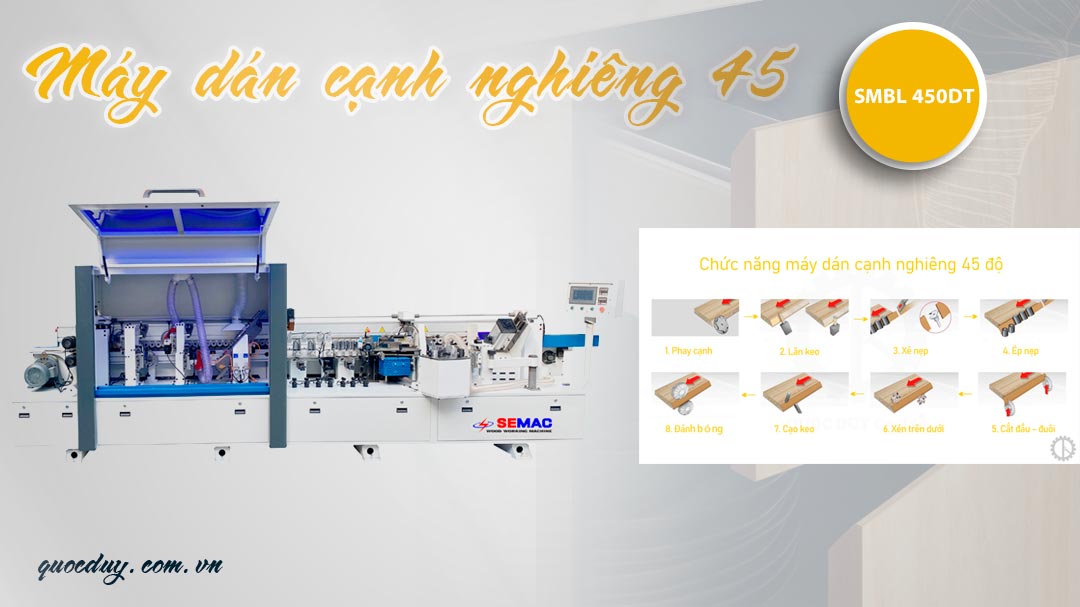 máy dán cạnh nghiêng 45 độ - cabinet tự động